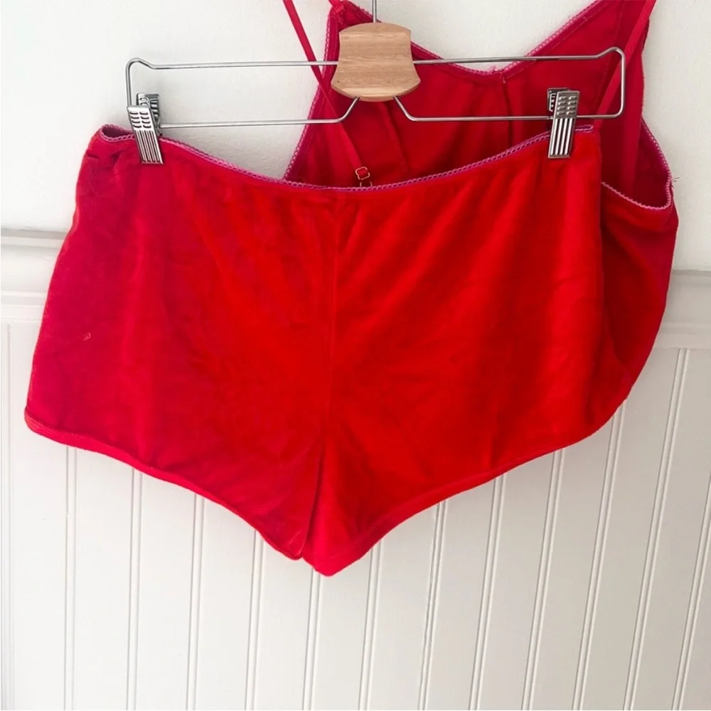 Spoiled Angel XL Red Velvet Like 2 Piece Women's Pajama Set
